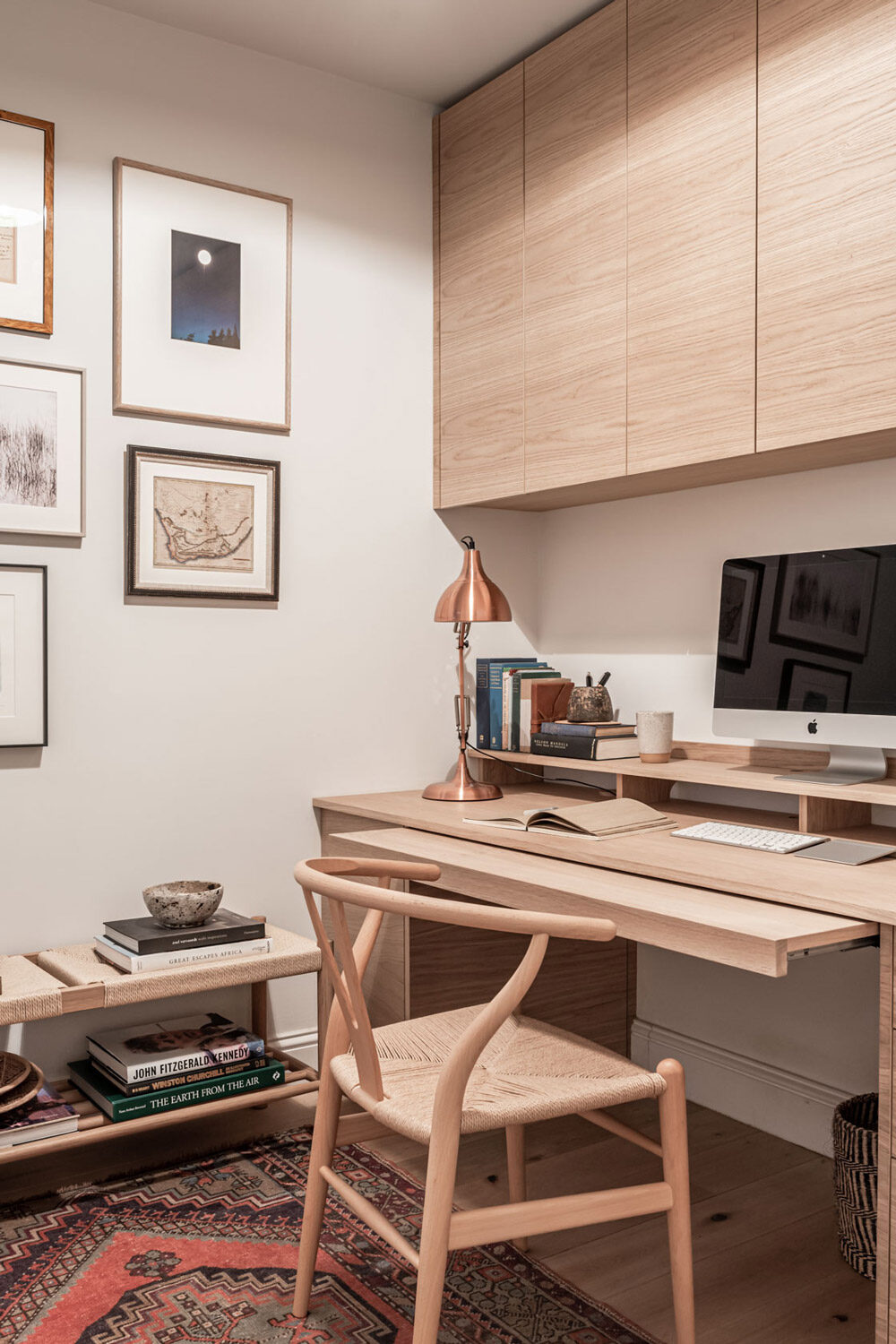 Oak home office cabinetry
